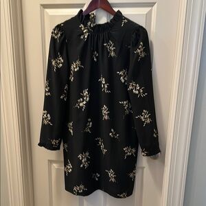 Jcrew Factory Floral Ruffle Neck Shift Dreas Size 4